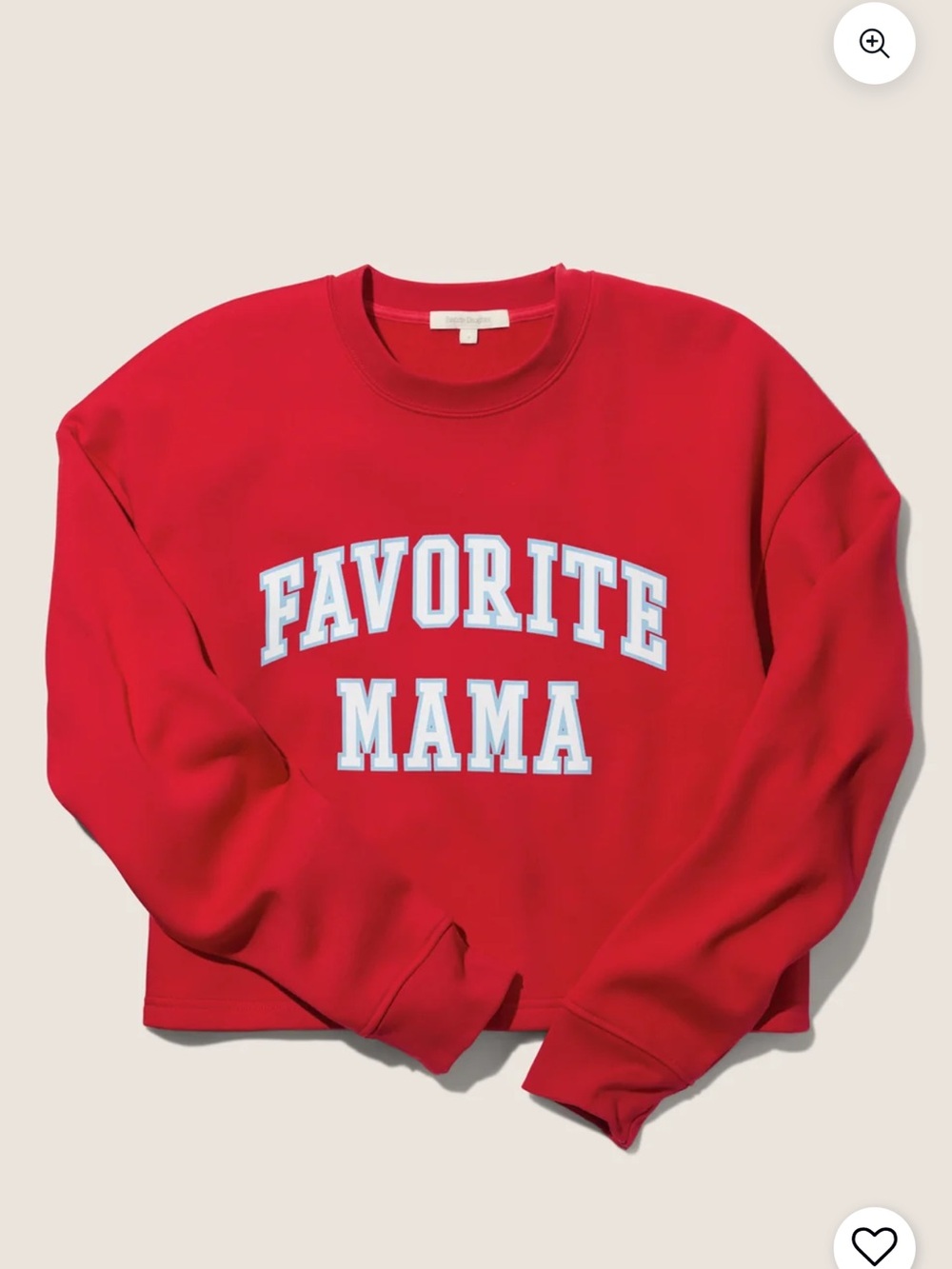 EVEREVE Cropped Favorite Mama Sweatshirt/
Favorite Daughter - Cherry / White - S